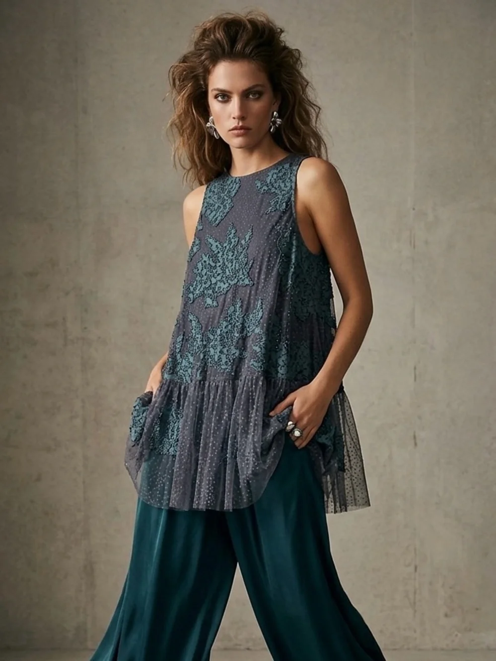Anthropologie Neomia Applique Lace Tunic Blouse | XL - Picture 1 of 8